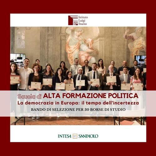 Pubblicato il bando della II edizione della Scuola di Alta Formazione politica “La Democrazia in Europa: il tempo dell’incertezza”