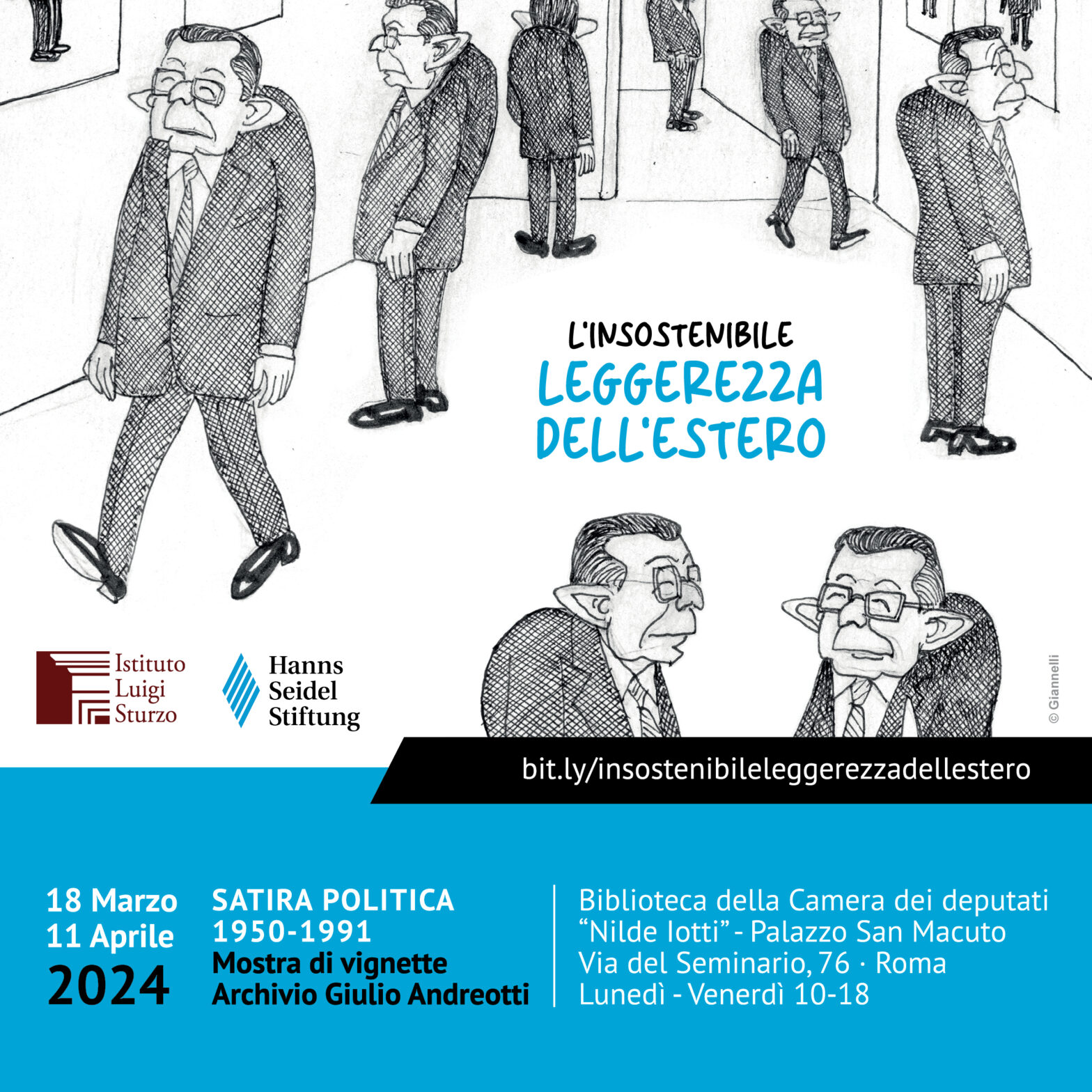 Dal 18 Marzo all’11 Aprile alla Camera dei deputati la mostra sulla satira politica dell’Archivio Giulio Andreotti
