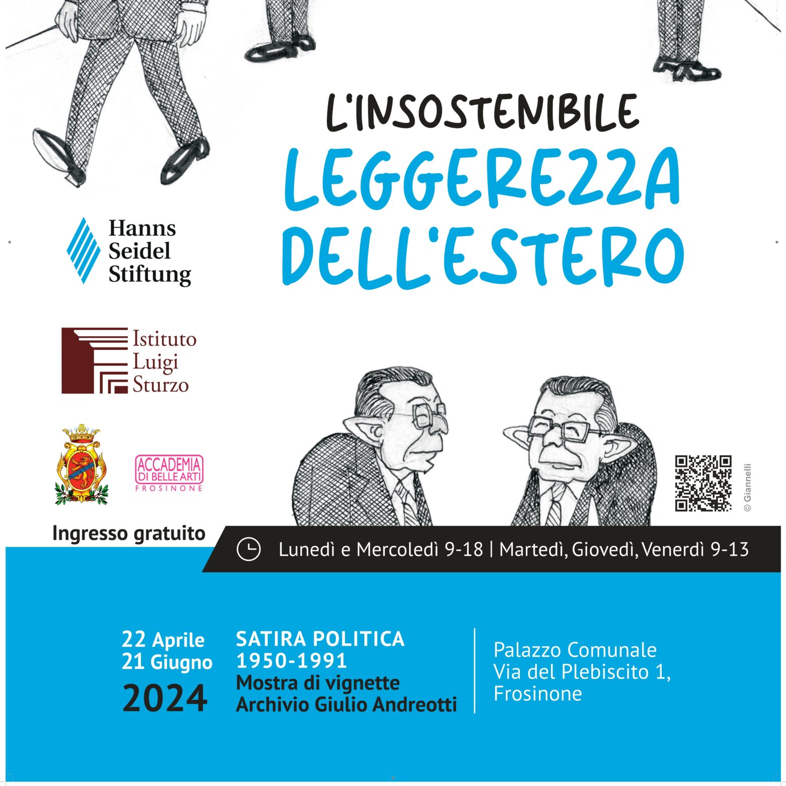 Prosegue l’itinerario della mostra sulle vignette satiriche dell’Archivio Giulio Andreotti – 22 Aprile Palazzo Comunale, Frosinone