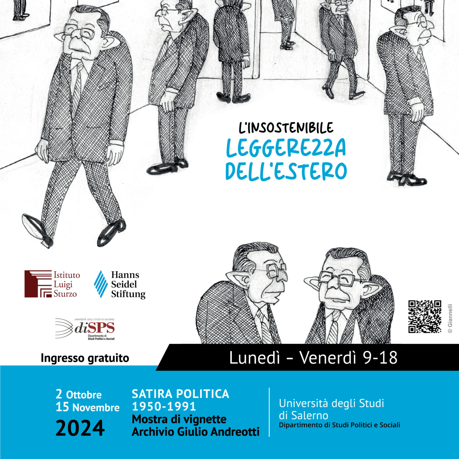 Nuova tappa per la mostra sulle vignette satiriche dell’Archivio Giulio Andreotti – 2 Ottobre 15 Novembre Università degli Studi di Salerno