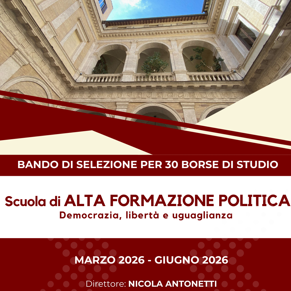 “Democrazia, libertà e uguaglianza” la V edizione della Scuola di Alta Formazione Politica – iscrizione aperte fino al 27 Febbraio 2026